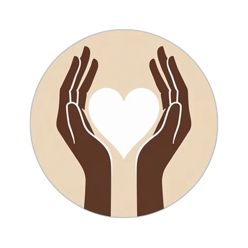 earth tones, hands, circle, sign, logo, design, element transparent PNG cut-out
