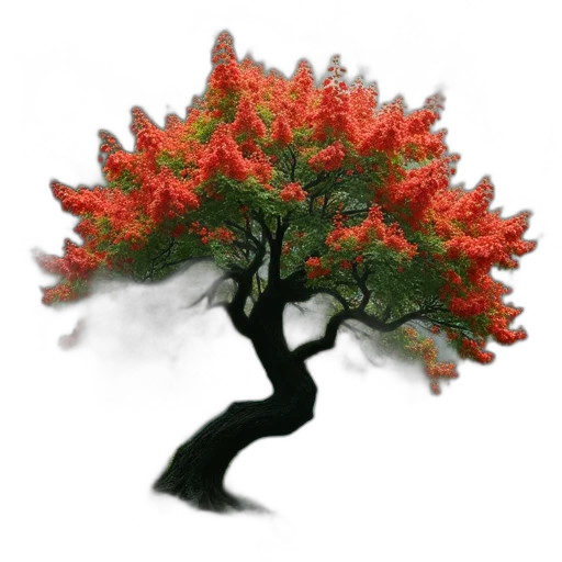 tree, crown, flower, dragon, photorealistic, 3d render, concept art, fantasy art transparent PNG cut-out