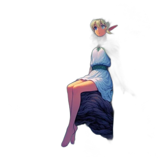 dress, creature, staff, crown, concept art, fantasy art, pixel art, watercolor transparent PNG cut-out