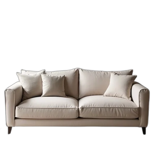 furniture, 3d render, photorealistic, earth tones, monochrome, axis, slipcovered, loveseat transparent PNG cut-out