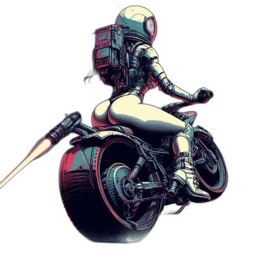 robot, weapon, sword, car, concept art, cyberpunk, pixel art, comic book art transparent PNG cut-out