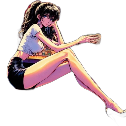 food, comic book art, concept art, anime, cartoon, neon lights, neon, animated transparent PNG cut-out
