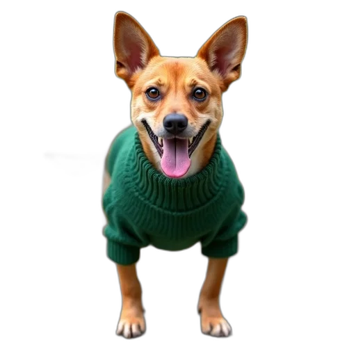 jacket, animal, staff, creature, photorealistic, 3d render, green, brown transparent PNG cut-out