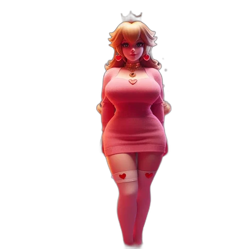dress, concept art, 3d render, fantasy art, pixel art, red, pastel, animated transparent PNG cut-out