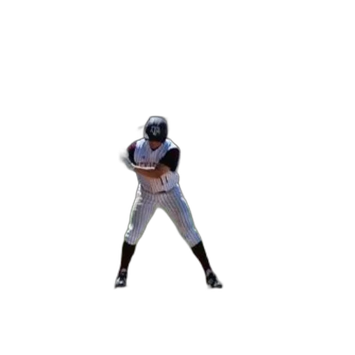 weapon, baseball, player, white, uniform, black, stripes, bat transparent PNG cut-out