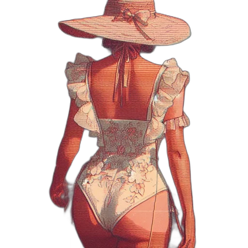 dress, hat, robot, mask, concept art, watercolor, 3d render, fantasy art transparent PNG cut-out