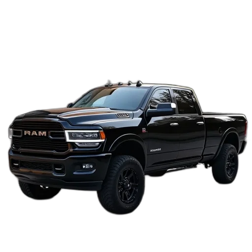 car, black, four, door, truck, parked, outside, building transparent PNG cut-out