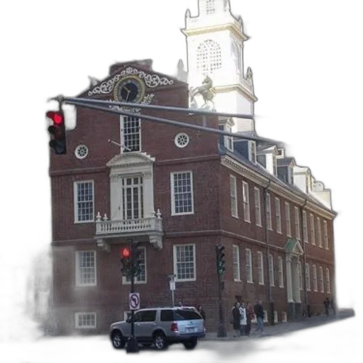 building, photorealistic, 3d render, city street, red, brick, clock, tower transparent PNG cut-out