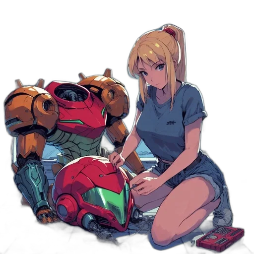 robot, weapon, dress, animal, concept art, anime, pixel art, cyberpunk transparent PNG cut-out