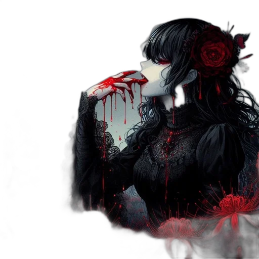 mask, face, fantasy art, concept art, pixel art, anime, red, dark transparent PNG cut-out