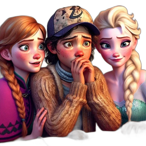 fantasy art, concept art, cartoon, 3d render, snow, fire, three, animated transparent PNG cut-out