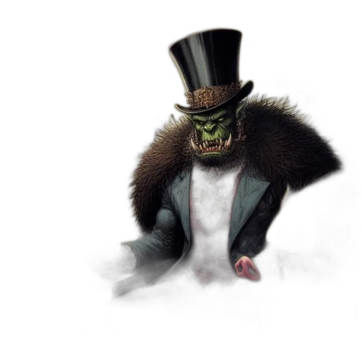 hat, mask, creature, animal, concept art, fantasy art, 3d render, comic book art transparent PNG cut-out