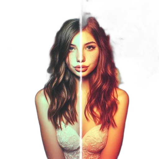 face, mask, hair, photorealistic, cartoon, pixel art, fantasy art, dark transparent PNG cut-out