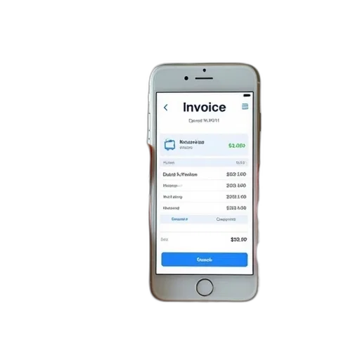 invoice, inbox, app, showing transparent PNG cut-out