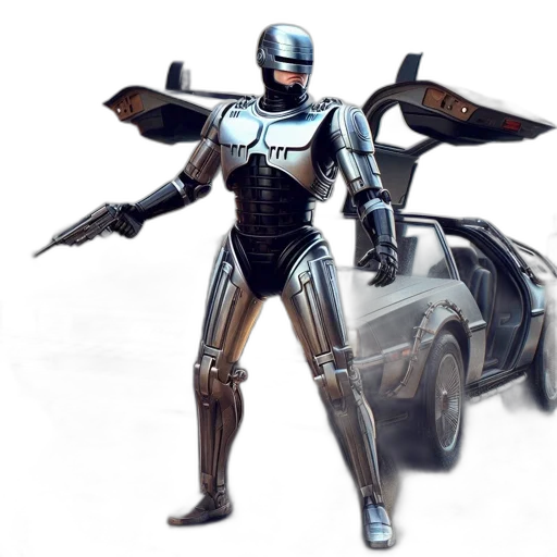 robot, concept art, 3d render, comic book art, fantasy art, urban, setting, futuristic transparent PNG cut-out