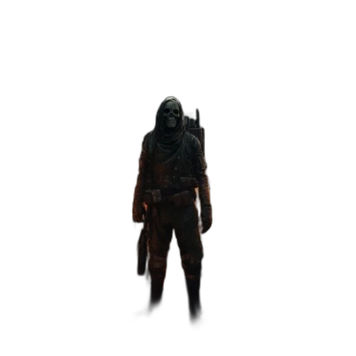 creature, mask, staff, weapon, concept art, pixel art, 3d render, fantasy art transparent PNG cut-out