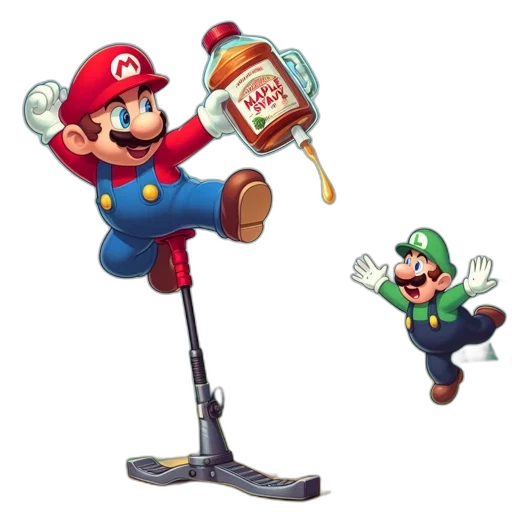 weapon, food, staff, bottle, concept art, 3d render, pixel art, mario transparent PNG cut-out