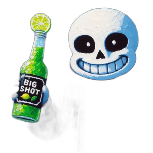 bottle, mask, weapon, staff, concept art, 3d render, pixel art, photorealistic transparent PNG cut-out