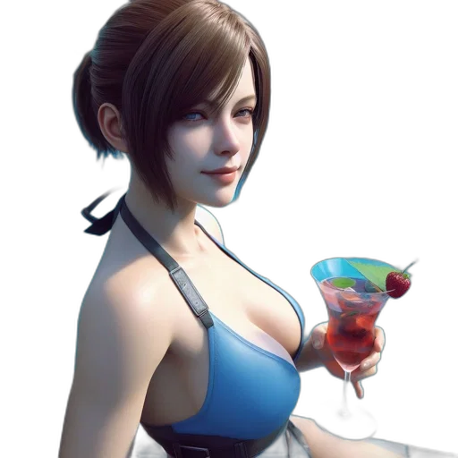 staff, dress, bottle, face, concept art, fantasy art, photorealistic, 3d render transparent PNG cut-out