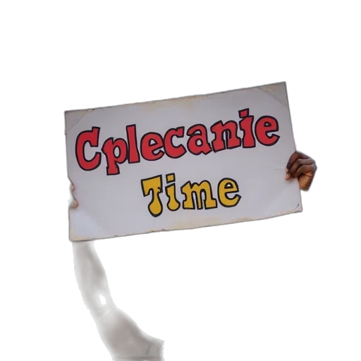 staff, food, photorealistic, woman, holds, sign, name, protest transparent PNG cut-out
