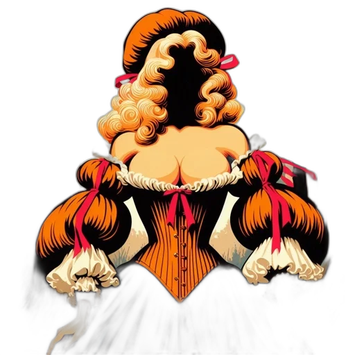 dress, crown, hair, concept art, comic book art, woman, historical, fantasy transparent PNG cut-out