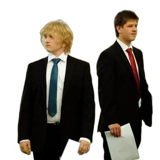 staff, jacket, concept art, 3d render, two, young, men, suits transparent PNG cut-out