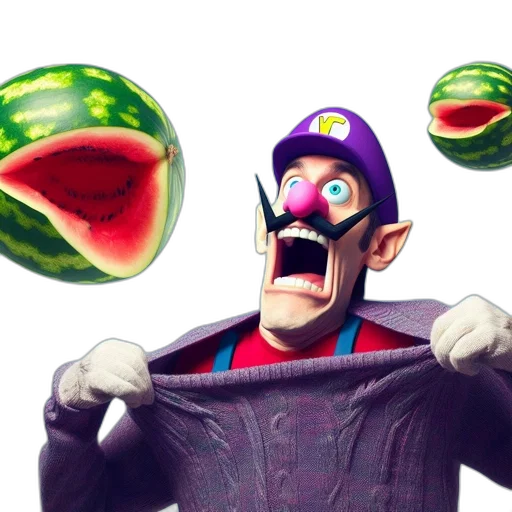 mask, creature, hat, food, concept art, 3d render, vaporwave, pixel art transparent PNG cut-out