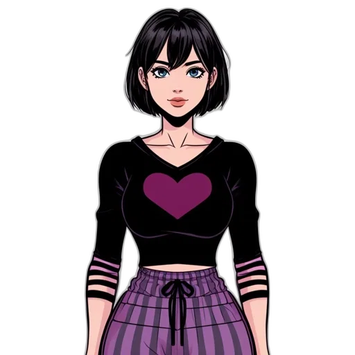 dress, cartoon, concept art, pixel art, anime, dark, monochrome, animated transparent PNG cut-out