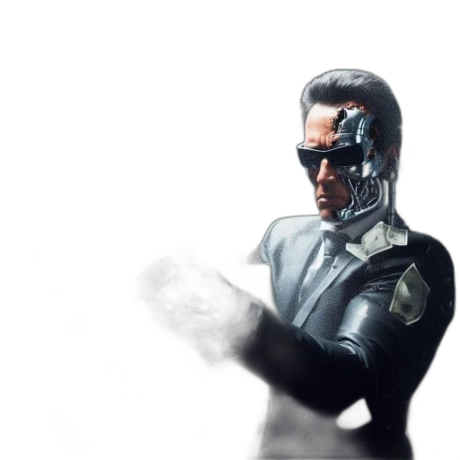 robot, mask, face, jacket, comic book art, concept art, 3d render, cyberpunk transparent PNG cut-out