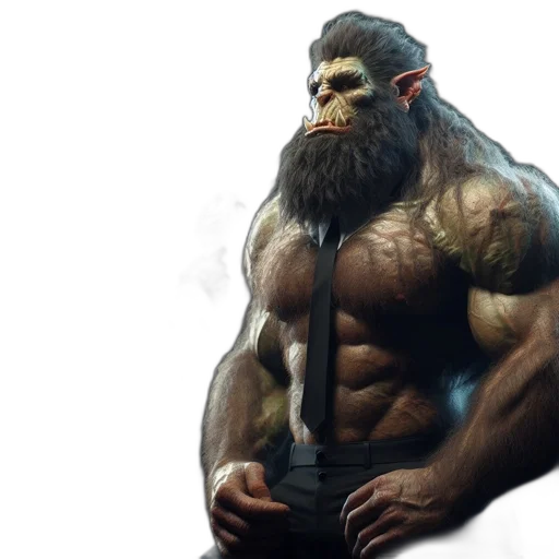animal, creature, concept art, fantasy art, photorealistic, comic book art, anthropomorphic, gorilla transparent PNG cut-out