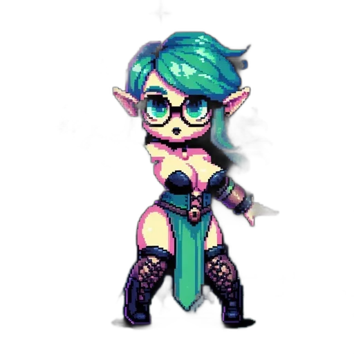 staff, concept art, fantasy art, pixel art, cyberpunk, green, fantasy, character transparent PNG cut-out