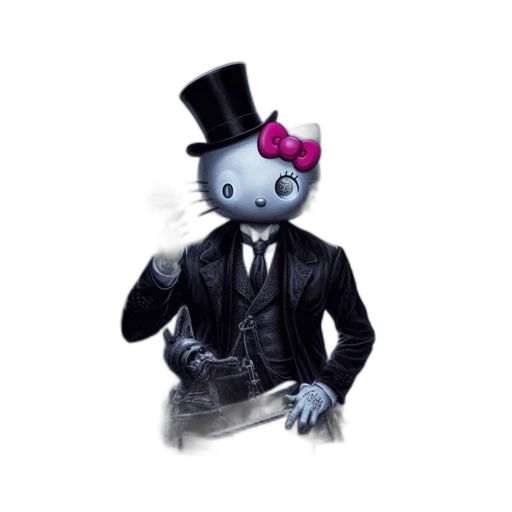 hat, staff, animal, robot, concept art, 3d render, cartoon, pixel art transparent PNG cut-out