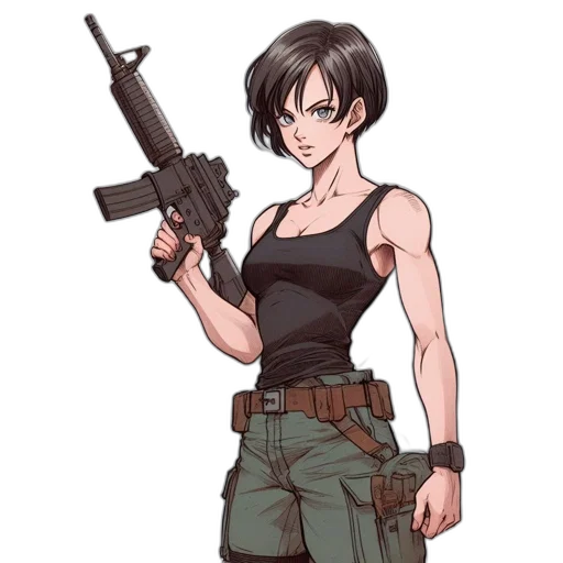 weapon, staff, anime, concept art, cartoon, comic book art, animated, woman transparent PNG cut-out