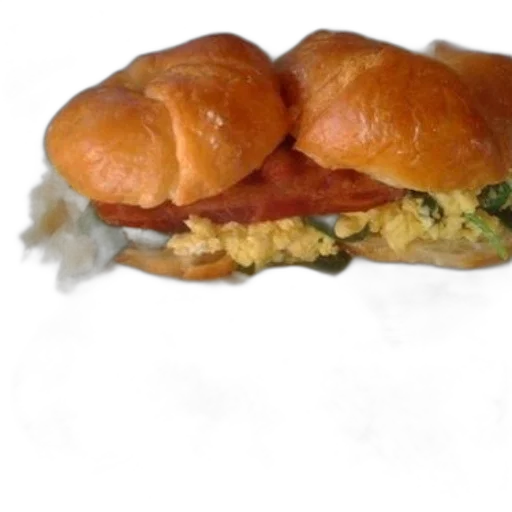 food, weapon, photorealistic, 3d render, plate, croissant, sandwich, filled transparent PNG cut-out
