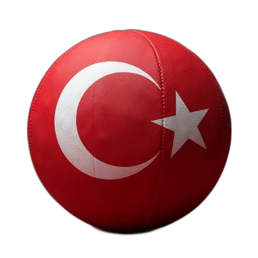 weapon, 3d render, photorealistic, turkish, flag, ball transparent PNG cut-out