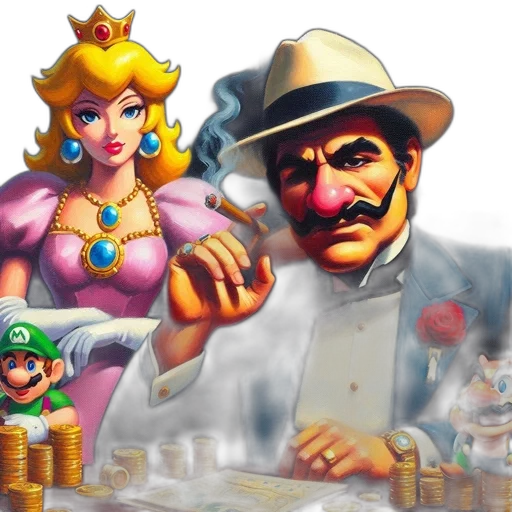 concept art, fantasy art, pixel art, 3d render, painting, depicting, luigi, mustachioed transparent PNG cut-out