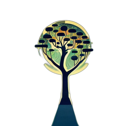 tree, crown, umbrella, staff transparent PNG cut-out