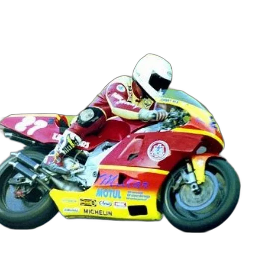 photorealistic, concept art, 3d render, motorcycle, racer, wearing, red, white transparent PNG cut-out