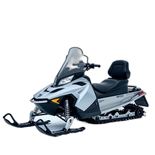 weapon, silver, arctic, cat, snowmobile, parked, ground transparent PNG cut-out