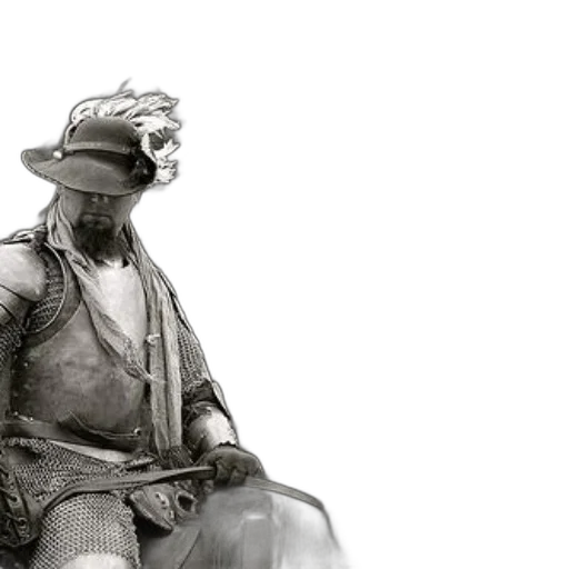 hat, robot, mask, staff, photorealistic, 3d render, concept art, medieval transparent PNG cut-out