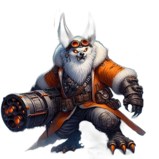 staff, weapon, fantasy art, concept art, pixel art, 3d render, anthropomorphic, fox-creature transparent PNG cut-out