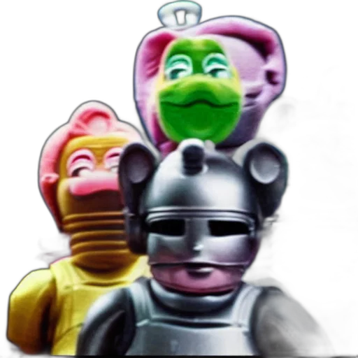 robot, mask, staff, crown transparent PNG cut-out