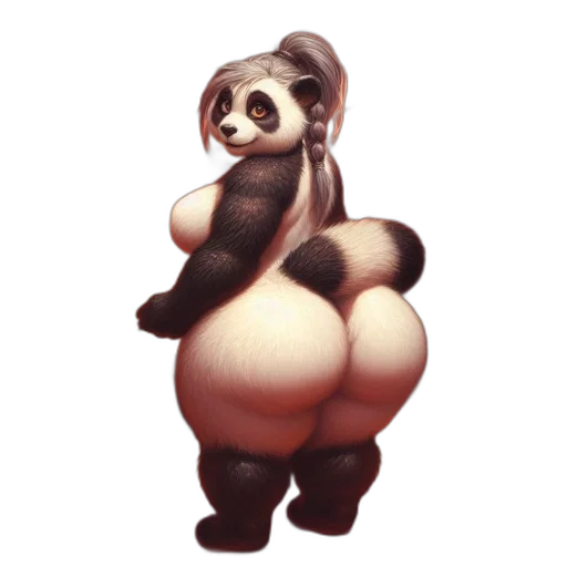 animal, concept art, pixel art, 3d render, photorealistic, anthropomorphic, panda, dominates transparent PNG cut-out