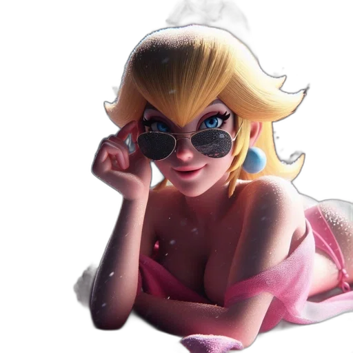 3d render, concept art, cartoon, fantasy art, animated, female, figure, long transparent PNG cut-out