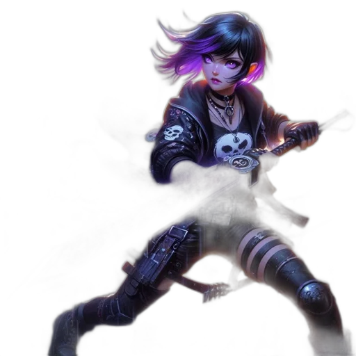 weapon, staff, sword, jacket, concept art, cyberpunk, fantasy art, pixel art transparent PNG cut-out