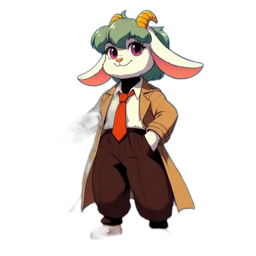 staff, hat, jacket, animal, concept art, pixel art, anime, cartoon transparent PNG cut-out