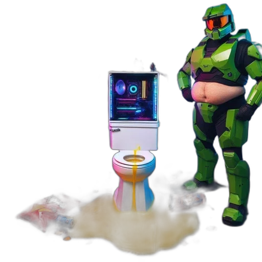 robot, food, bottle, creature, vaporwave, concept art, 3d render, outer space transparent PNG cut-out