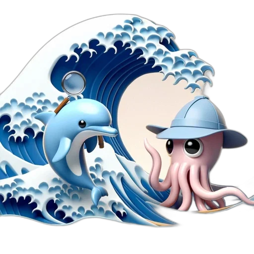 creature, animal, concept art, fantasy art, cartoon, 3d render, underwater, blue transparent PNG cut-out