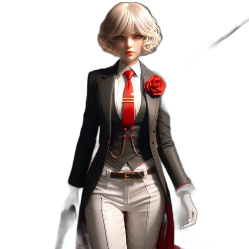 staff, jacket, concept art, fantasy art, pixel art, 3d render, red, monochrome transparent PNG cut-out