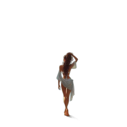 dress, hair, staff, creature, 3d render, pixel art, concept art, photorealistic transparent PNG cut-out